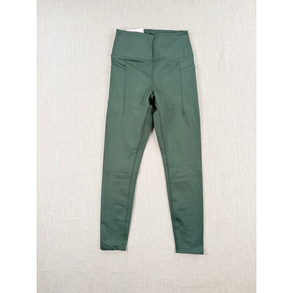 Danskin Womens Satin Stitch 7/8 Leggings Evergreen Green High Rise Small 1906566